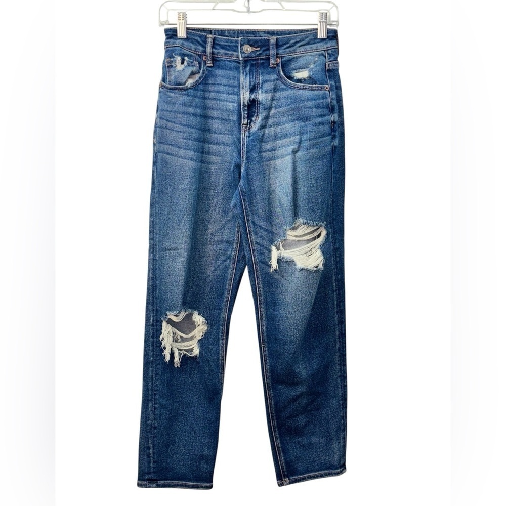 American Eagle Outfitters Mom Blue Straight Leg Jeans